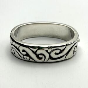 Zina Beverly Hills 925 Silver Scroll Bracelet Y2K Goth Punk Modernist
